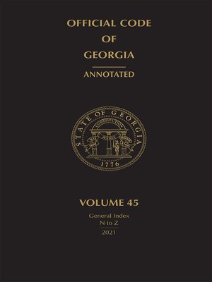 cover image of Official Code of Georgia Annotated